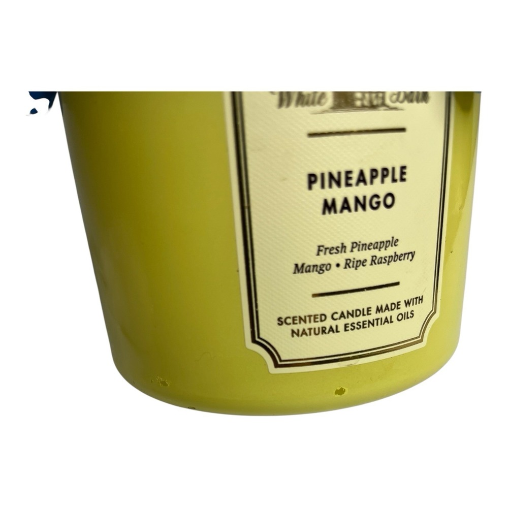 White Barn Bath & Body Works Pineapple Mango 3 Wick Scented Candle  14.5 oz lid - Picture 5 of 9